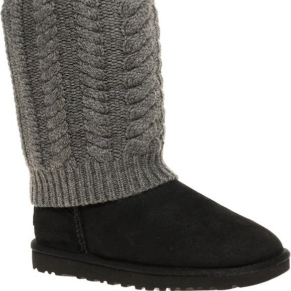UGG Tularosa Route Detachable Knit Boots in Black (Women's) size 8 Black/Gray - Picture 3 of 13